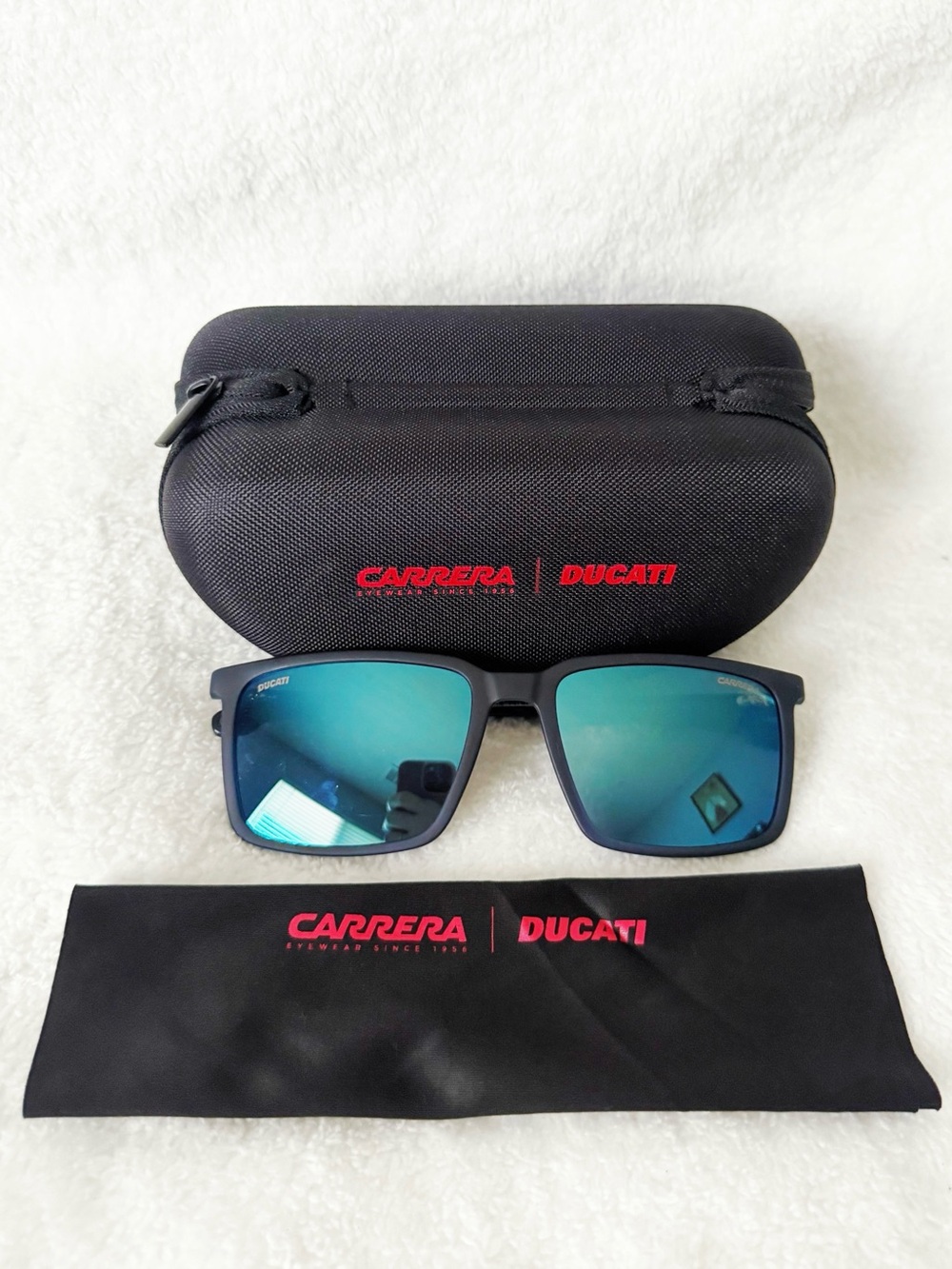 Carrera Ducati Men’s CarDuc 023/S FLLXT Carbon Fiber Sunglasses Matte Blue